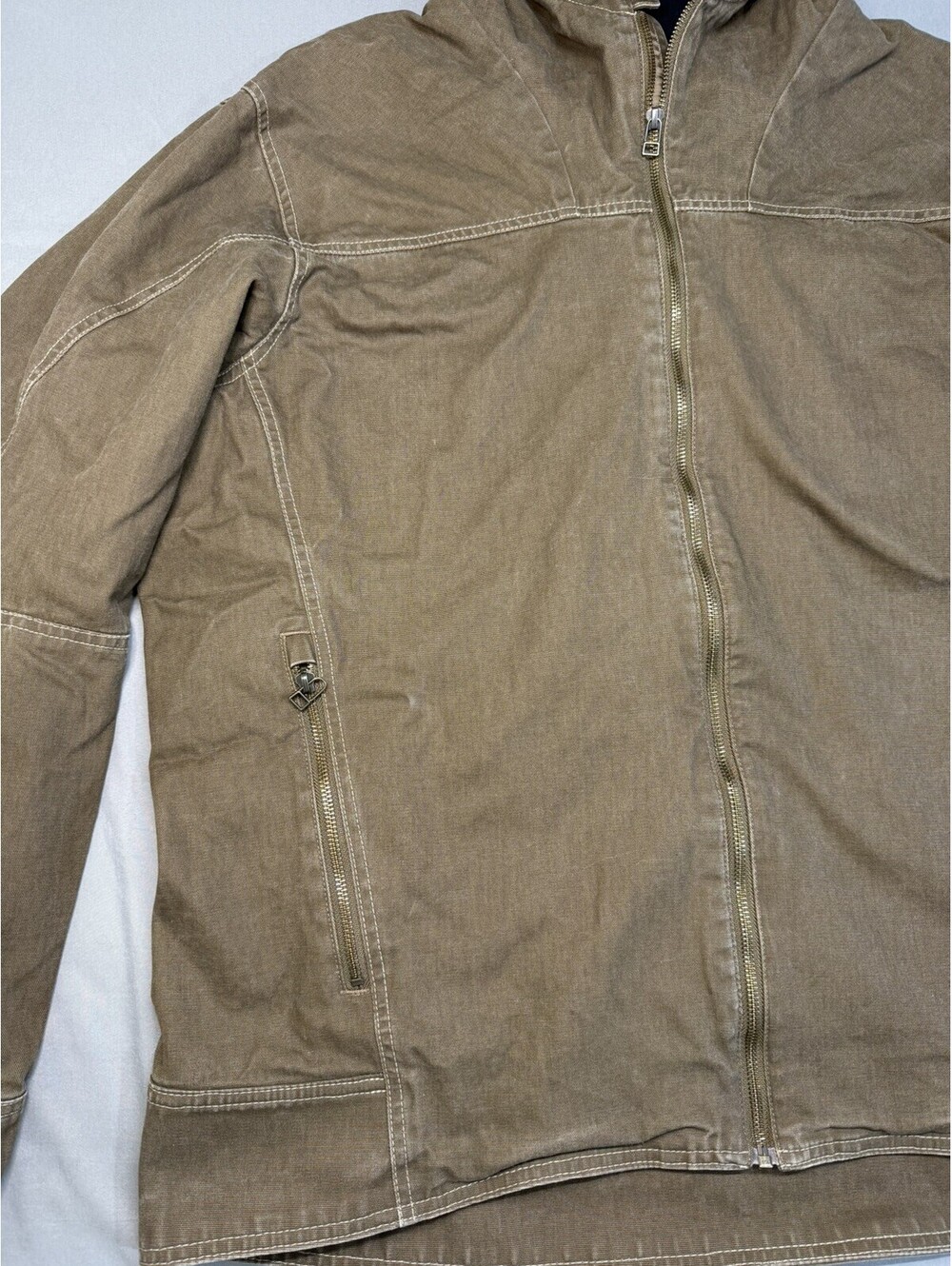 Kuhl The Law Fleece Lined Hoody Jacket Mens XL Brown Vintage Patina Dye Canvas - Picture 4 of 15